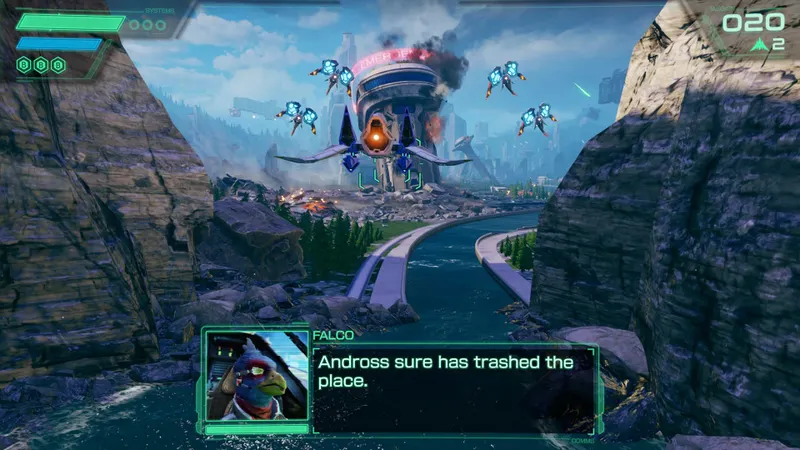 Combat aérien dans Star Fox sur Nintendo Switch 2
