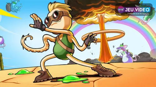 Ground Zero Hero démo montrant le héros mutant dans un wasteland coloré