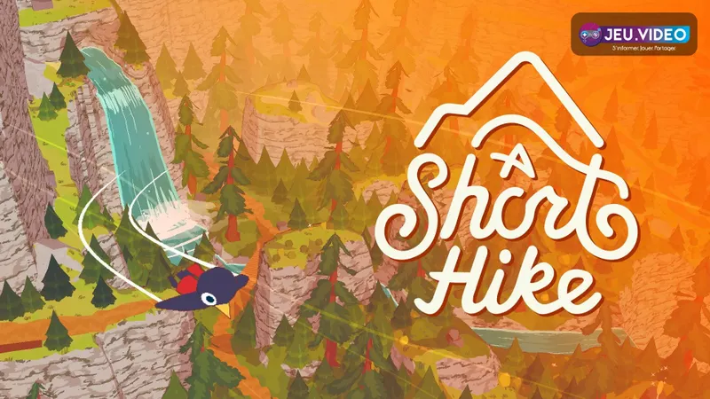 Claire plane au-dessus des sentiers de Hawk Peak dans A Short Hike avant de choisir sa route vers le sommet