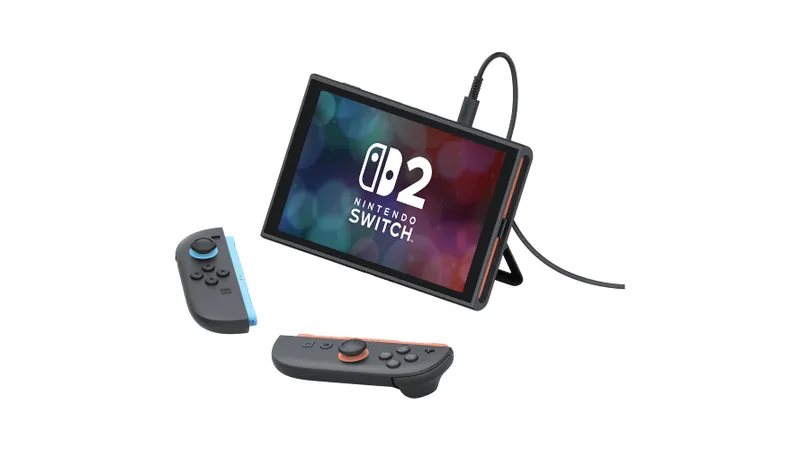 Nintendo Switch 2 en mode sur table avec Joy-Con détachés