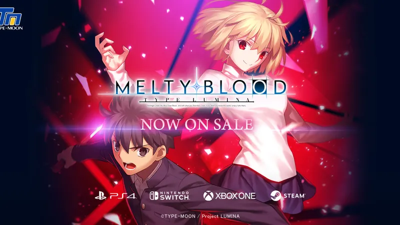 Combat entre Shiki Tohno et Arcueid Brunestud montrant l'interface de match à surveiller pour appliquer le guide débutant Melty Blood Type Lumina
