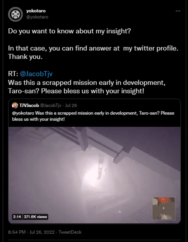 nier church yoko taro tweet