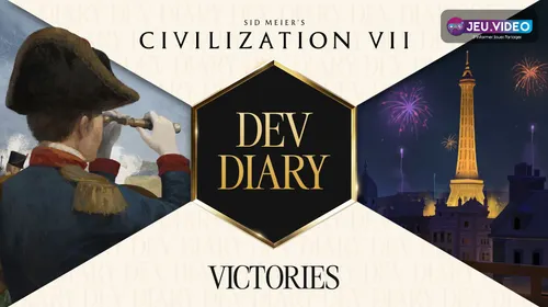 Visuel officiel Civilization VII consacré aux victoires Science, Culture, Militaire et Économie
