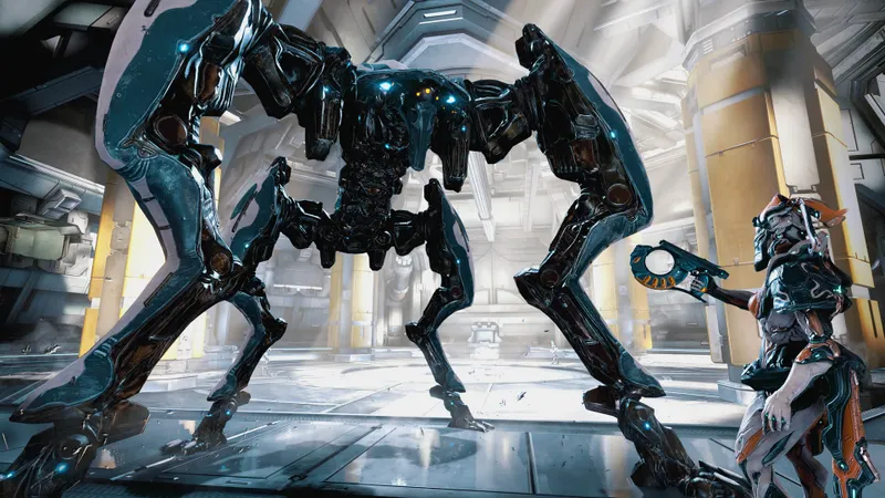 Ilustración oficial del combate contra el Chacal en Venus en Warframe