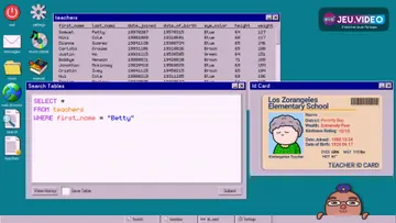 Capture officielle de Database Detective : Minor Crimes Division montrant l’interface d’enquête