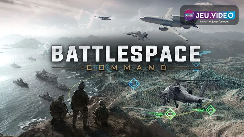 Battlespace Command trailer avec avions, hélicoptère et carte tactique moderne