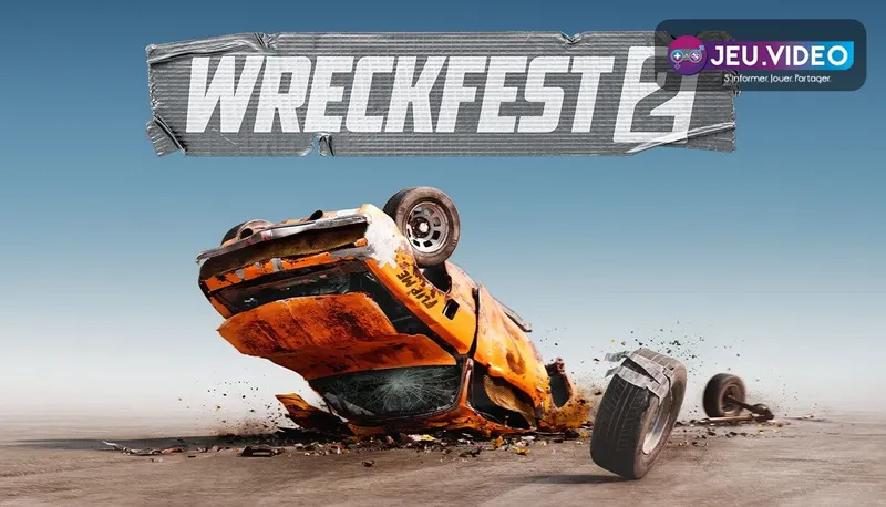 Wreckfest 2 mise à jour avec voiture retournée et logo officiel du jeu
