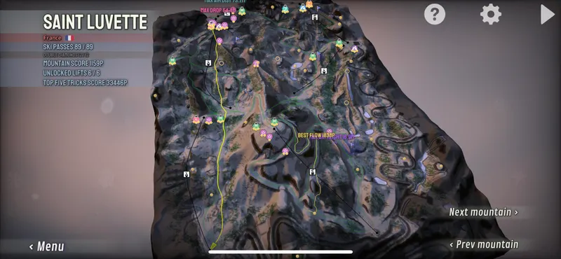 Une montagne dans Grand Mountain Adventure, immense et relevant de nombreux en défis