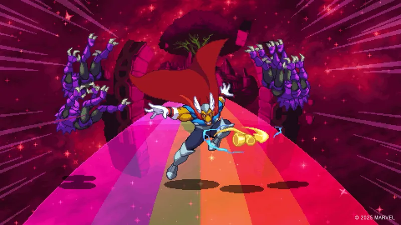 MARVEL Cosmic Invasion écran de combat avec pouvoirs et ennemis
