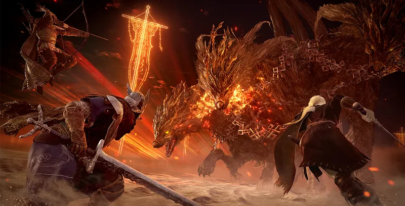 Combat de nuit dans Elden Ring Nightreign où Wylder doit garder ses soins et attendre les ouvertures du boss
