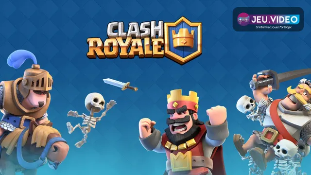 Personnages de Clash Royale devant une arène de combat