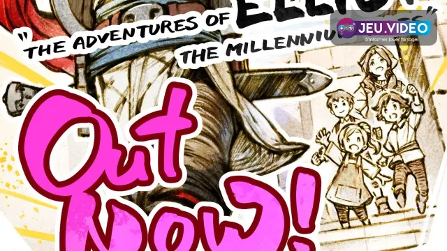The Adventures of Elliot : The Millennium Tales, key art officielle avec Elliot, Faie et le logo du jeu