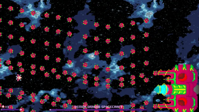 Action arcade et ennemis fruités dans Fruitgeddon