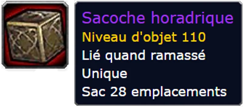 world of warcraft sacoche horadrique