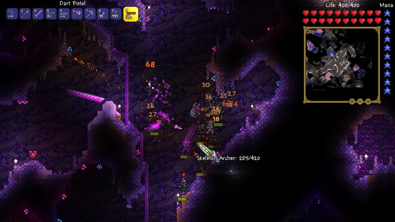 Terraria avis : interface et inventaire pendant une session
