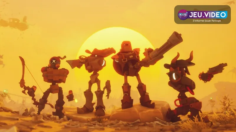 Far Far West Steam avec ses cow-boys robots dans le désert