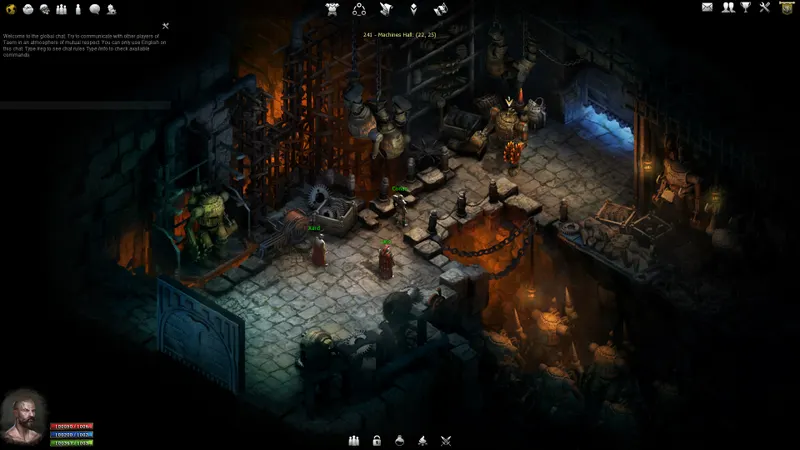 Broken Ranks montrant une salle de machines sombre dans le MMORPG