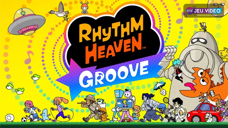 Rhythm Heaven Groove sur Nintendo Switch avec visuel officiel rythmique