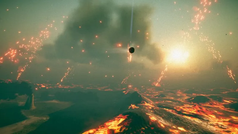 Planète volcanique dans Exo One