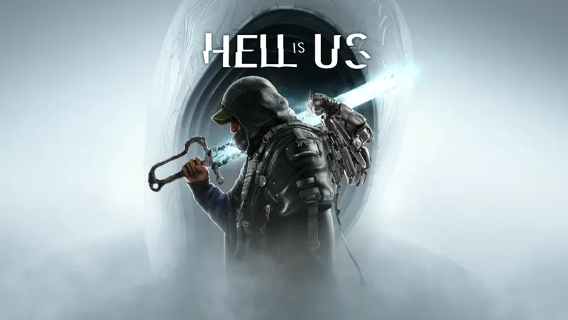 Hell is Us Switch 2 montre Rémi face à la brume et au logo officiel