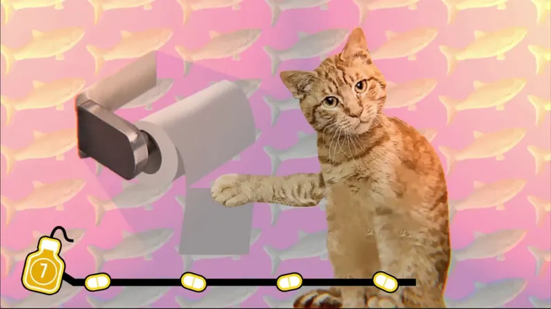 chat deroule papier toilette