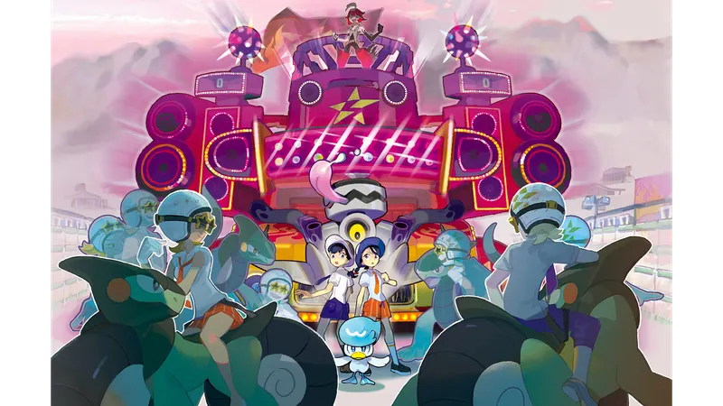 Artwork Objectif Stardust de Pokémon Écarlate et Violet montrant Team Star