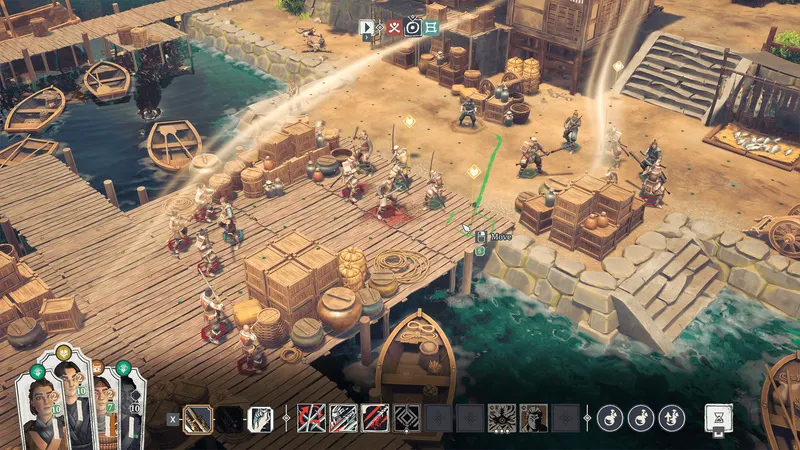 Expeditions : Samurai : visuel officiel de gameplay illustrant les informations joueur de la section 2