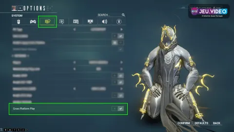 Visuel officiel Warframe Cross Platform Save rappelant qu un seul compte principal doit centraliser la progression avant de lier PC console et mobile