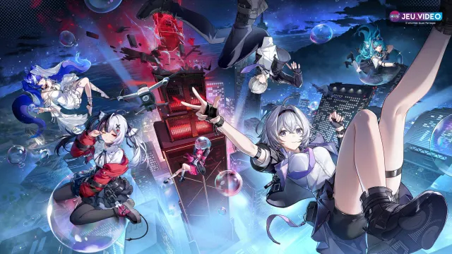 Neverness to Everness Hotori avec les personnages au-dessus de Hethereau