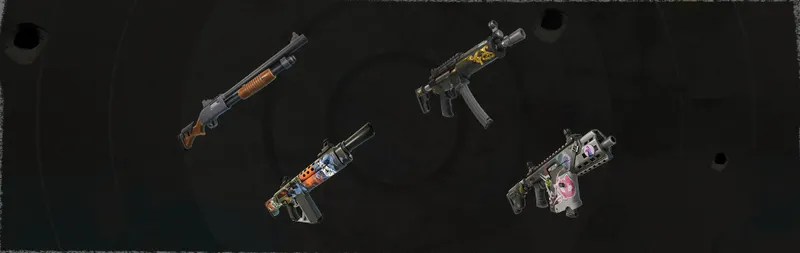 Armes de Fortnite Battle Royale montrant des options de courte et moyenne portée