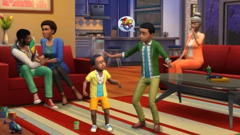 Scène de vie dans The Sims 4 montrant un foyer à organiser pour commencer une partie