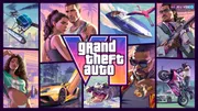 Affiche officielle de Grand Theft Auto VI montrant Jason et Lucia dans l univers de Vice City