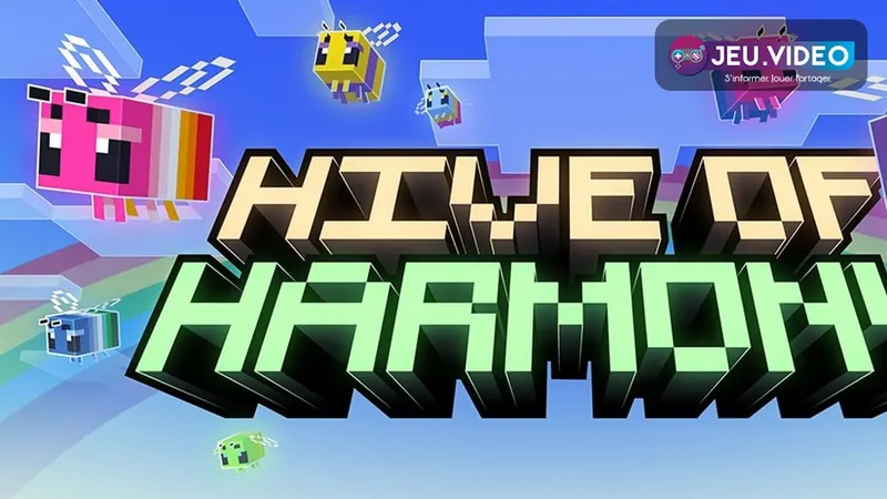 Visuel officiel de Minecraft utilisé comme contexte de gameplay pour Hive of Harmony