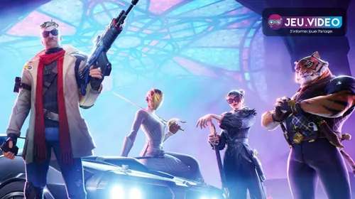 Personnages de Fortnite Battle Royale devant un véhicule, image officielle pour illustrer un guide de réglages axé sur la fluidité et la lisibilité