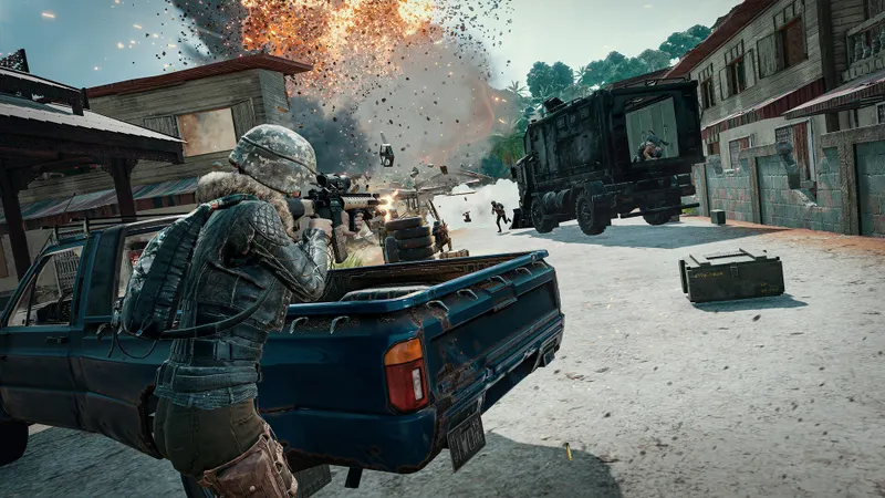 PUBG: BATTLEGROUNDS fight from a protected position illustrating sensitivity testing and recoil control