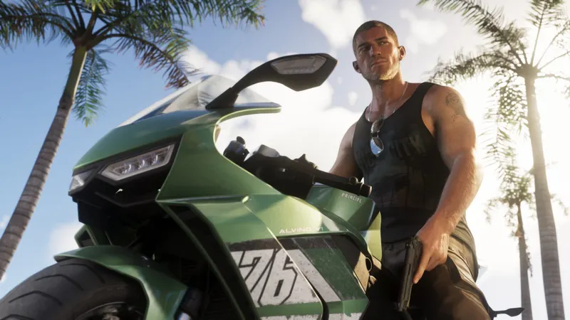 Jason Duval près d’une moto dans GTA 6 pour préparer le choix de plateforme avant le lancement