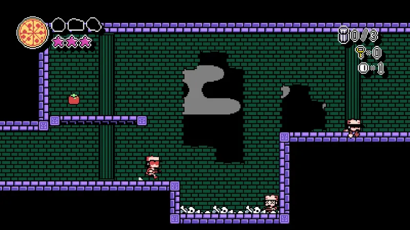 PizzaBoy gameplay officiel dans un niveau de plateforme