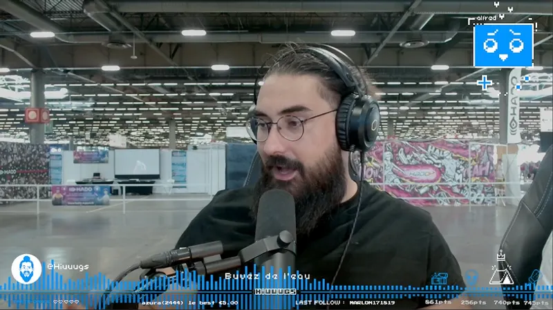 Hiuuugs en direct depis le stand Stream & Chill de Japa Expo.