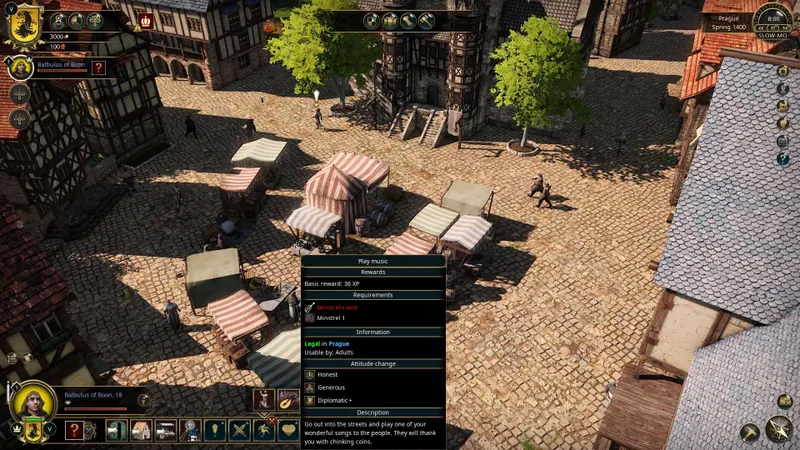 Action sociale dans The Guild 3 montrant une récompense et des conditions à vérifier