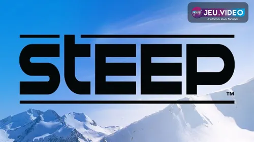 Visuel officiel de Steep montrant un rider en combinaison rouge descendant une pente enneigée, représentant la version PC vendue sur Steam.