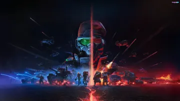 Key art officiel de Tempest Rising avec soldats, blindés, hélicoptères et base en arrière-plan