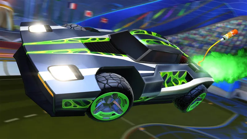 Voiture Rocket League en challenge latéral rapide pour tester la transition Ball Cam et la distance de caméra