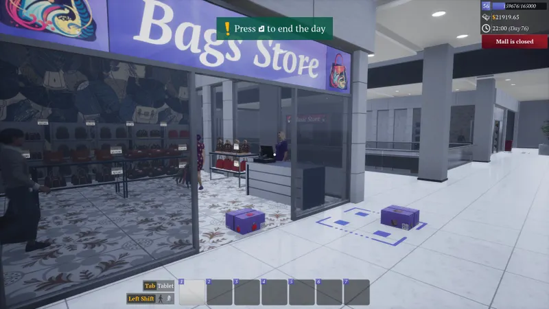 Zone de stockage et marchandises dans Mall Together
