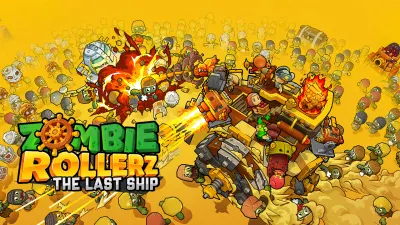 Zombie Rollerz Switch montre le vaisseau roulant face aux hordes de zombies