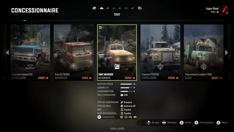 snow runner magasin de camion