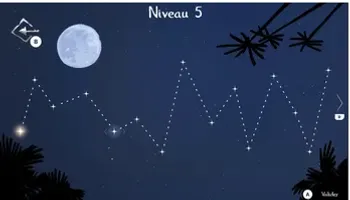 niveau 5 du jeu Path Of Ra étoiles reliées et lune