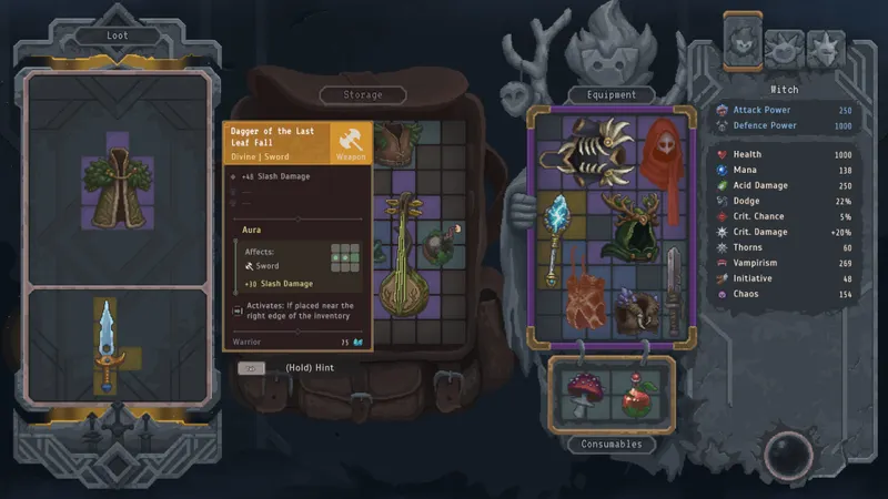 Lootbound : visuel officiel de gameplay illustrant les informations joueur de la section 1