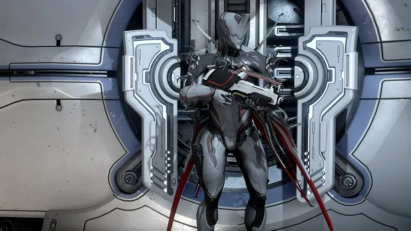 Orbiter officiel de Warframe montrant l Arsenal et les systèmes du compte pour vérifier après la liaison que la bonne progression apparaît bien