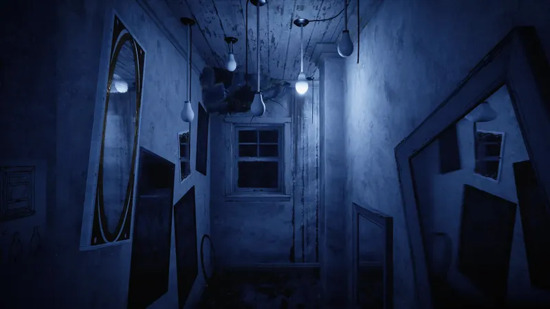 Remorses montre un couloir bleu oppressant dans Westbrook Mansion