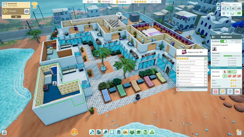 Hotel Architect avec interface de demande des chambres à Santorin